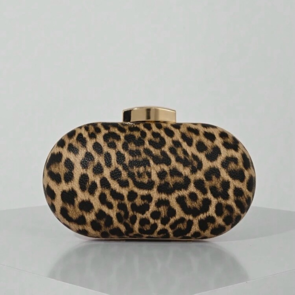 Leopard Print Clutch Bag